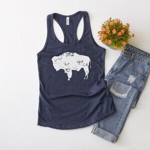 Bison Tank Top – Rustic Wildlife Graphic Tank